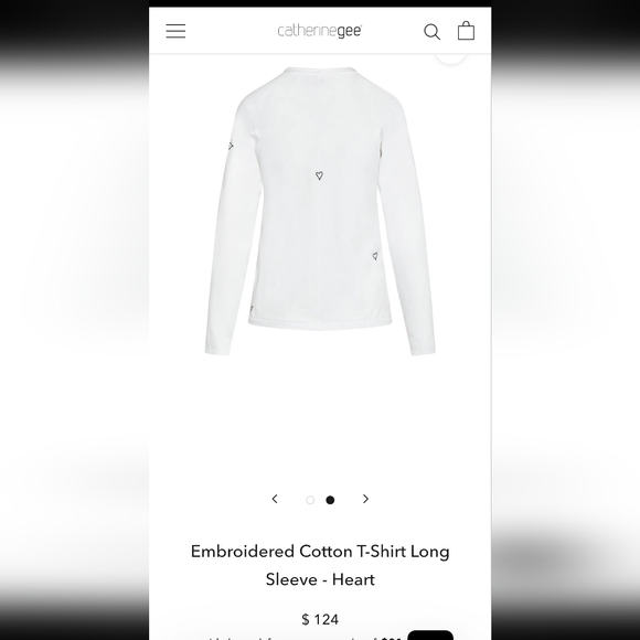 Catherine gee Embroidered Heart Long Sleeve Tee Size L - Picture 9 of 9